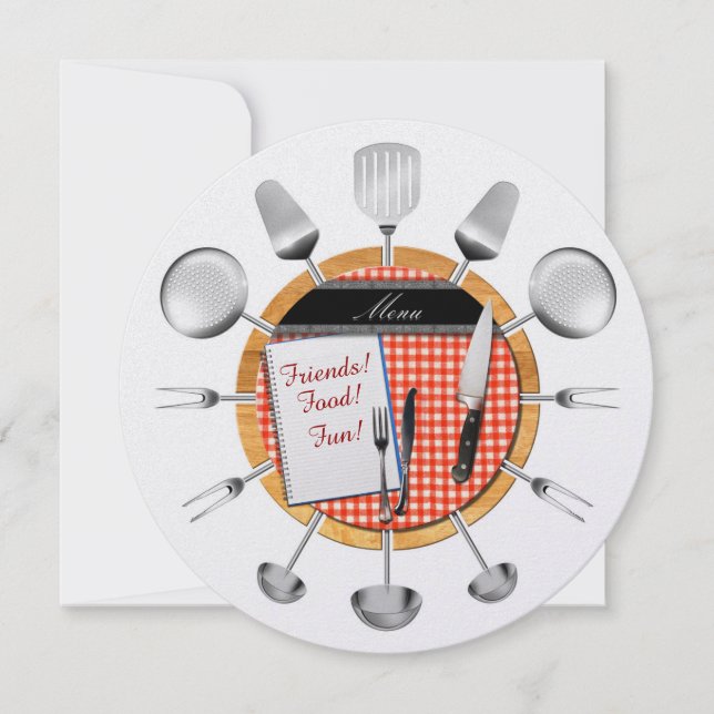 Dinner Party Round Invitation - SRF (Front)