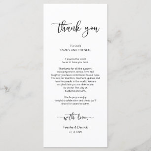 Dinner Place Setting Thank You, Black Font Card
