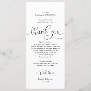 Dinner Place Setting Thank You, Black Font Cards