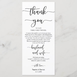 Dinner Place Setting Thank You, Black Script Cards