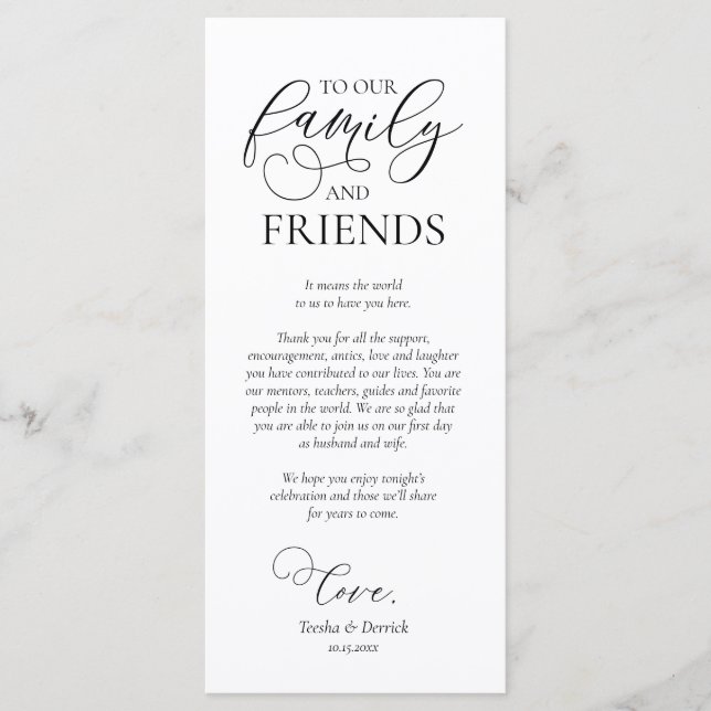 Dinner Place Setting Thank You Calligraphy Card (Front)