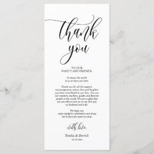 Dinner Place Setting Thank You Calligraphy Cards 