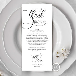 Dinner Place Setting Thank You, Modern Script Card