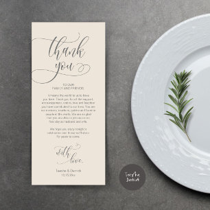 Dinner Place Setting Thank You, Modern Script Card