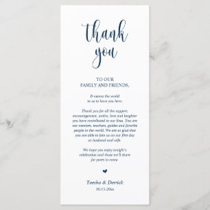 DInner Place Setting Thank You, Navy Blue Card