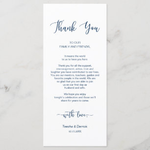 Dinner Place Setting Thank You, Navy Blue, Card