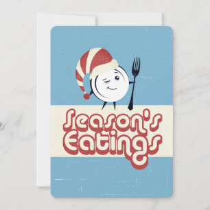 Dinner plate chef catering restaurant Christmas Holiday Card