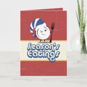 Dinner plate Christmas chef restaurant catering Holiday Card