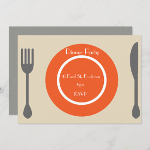 Dinner Plate modern dinner party Invitation