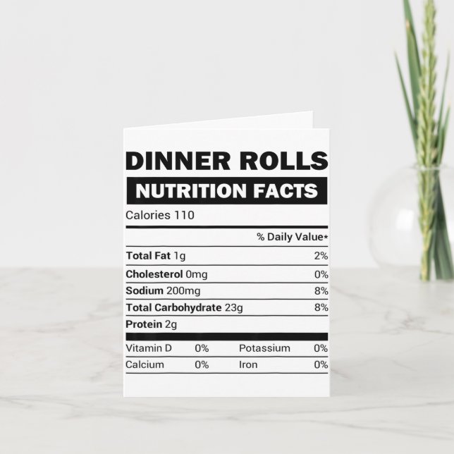 Dinner Rolls Nutrition Facts Family Matching Chris Card (Front)