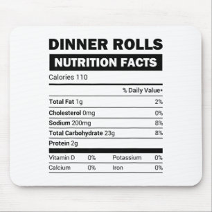 Dinner Rolls Nutrition Facts Family Matching Chris Mouse Pad