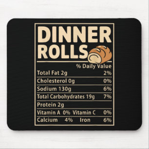 Dinner Rolls Nutrition Facts Funny Bread Food Desi Mouse Pad