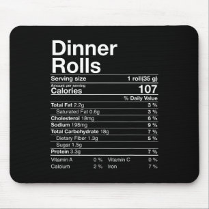Dinner Rolls Nutrition Facts Thanksgiving Gifts Tu Mouse Pad