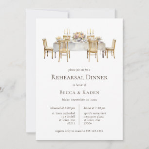 Dinner Table Rehearsal Dinner Invitation