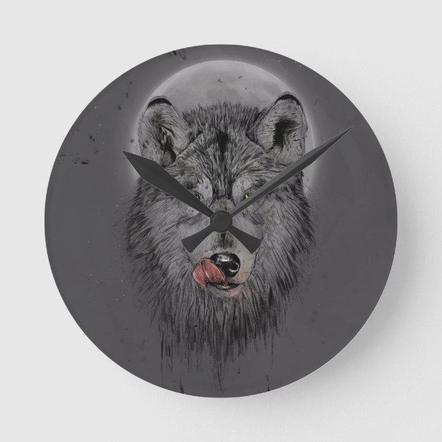 Dinner time (dark version) round clock (Front)