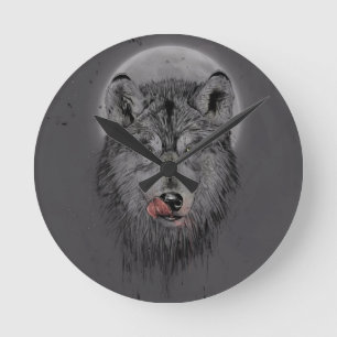 Dinner time (dark version) round clock