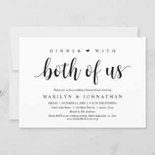 Dinner with both of us, Wedding Rehearsal Party Invitation