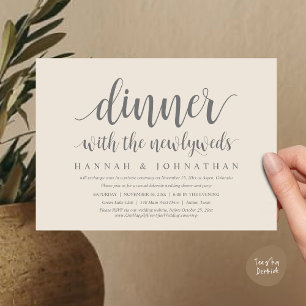 Dinner with the newlyweds, Wedding Elopement Invitation