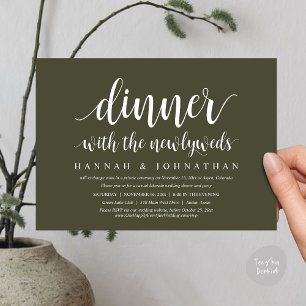 Dinner with the newlyweds, Wedding Elopement Invitation