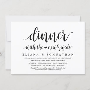 Dinner with the newlyweds, Wedding Elopement Invitation