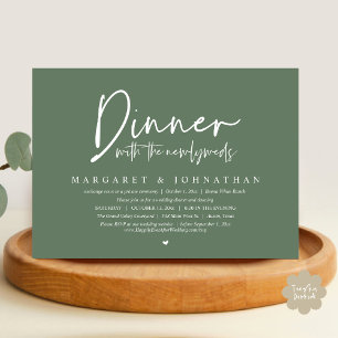 Dinner with the Newlyweds, Wedding Elopement Party Invitation