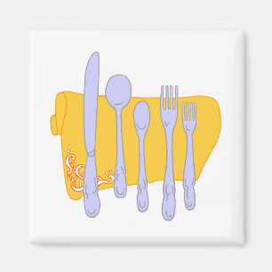 Dinnerware Cooking Design Template Magnet