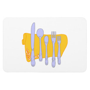 Dinnerware Cooking Design Template Magnet