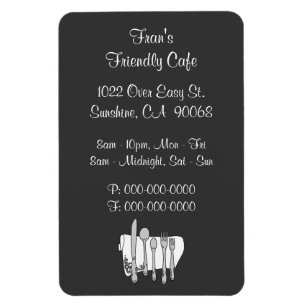 Dinnerware Restaurant Black White Custom Magnet
