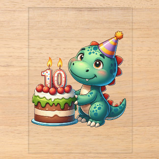 Dino 10th Birthday Acrylic Invitations