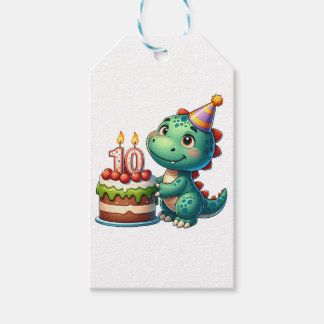 Dino 10th Birthday Gift Tags