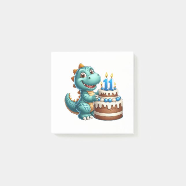 Dino 11th Birthday Post-it Notes (Front)