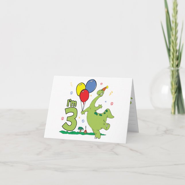 Dino 3rd Birthday Fill-in Invitation (Front)