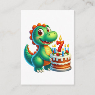 Dino 7th Birthday Enclosure Card
