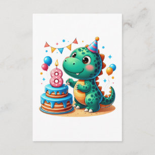 Dino 8th Birthday Enclosure Card
