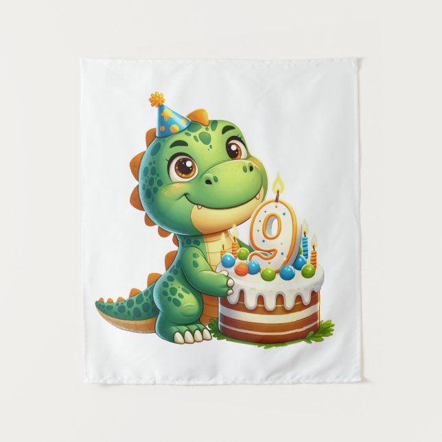 Dino 9th Birthday Tapestry (Front)