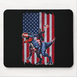 Dino Abraham Lincoln 4th Of July Shirt Boys Americ Mouse Pad