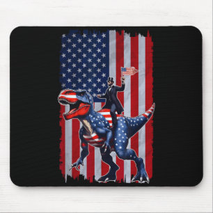 Dino Abraham Lincoln 4th Of July Shirt Boys Mouse Pad