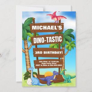 Dino Adventure Birthday Extravaganza- Roaring Fun! Magnetic Invitation