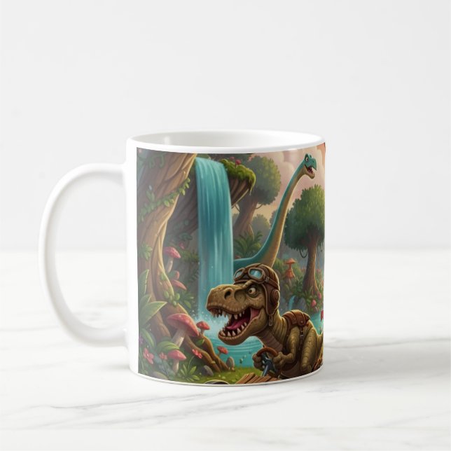 Dino Adventure Race Coffee Mug (Left)