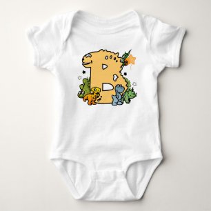 Dino Alphabet for Babies with Name Starting with B Baby Bodysuit