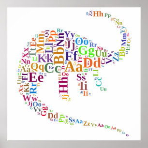 Dino alphabet poster