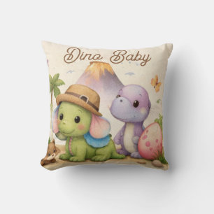 Dino Baby Pillow   Cute Pastel Dinosaur Decor