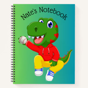 Dino Baseball Custom Notebook