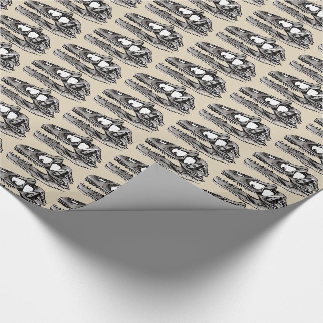 DINO - Beige Glossy Wrapping Paper, 30" x 6' Paper (Corner)