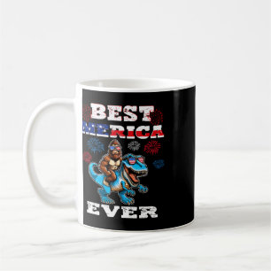Dino Bigfoot 4th Of July 1776 Boys American Flag M Coffee Mug