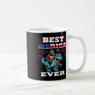Dino Bigfoot 4th Of July 1776 Boys American Flag M Coffee Mug