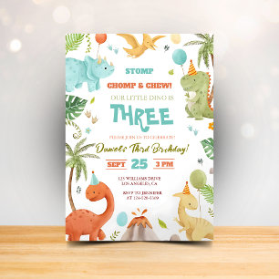 Dino Birthday Bash Invitation Fun for Boys