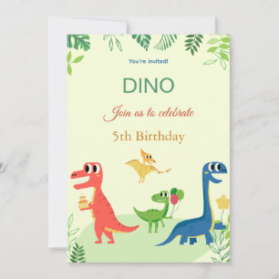 Dino birthday invitation 