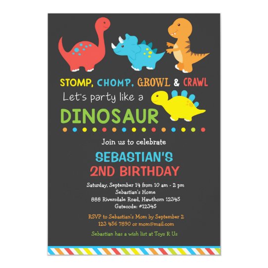dino birthday invitation dinosaur