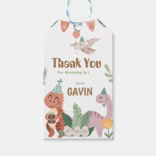 Dino Birthday Party Boho Gift Tags